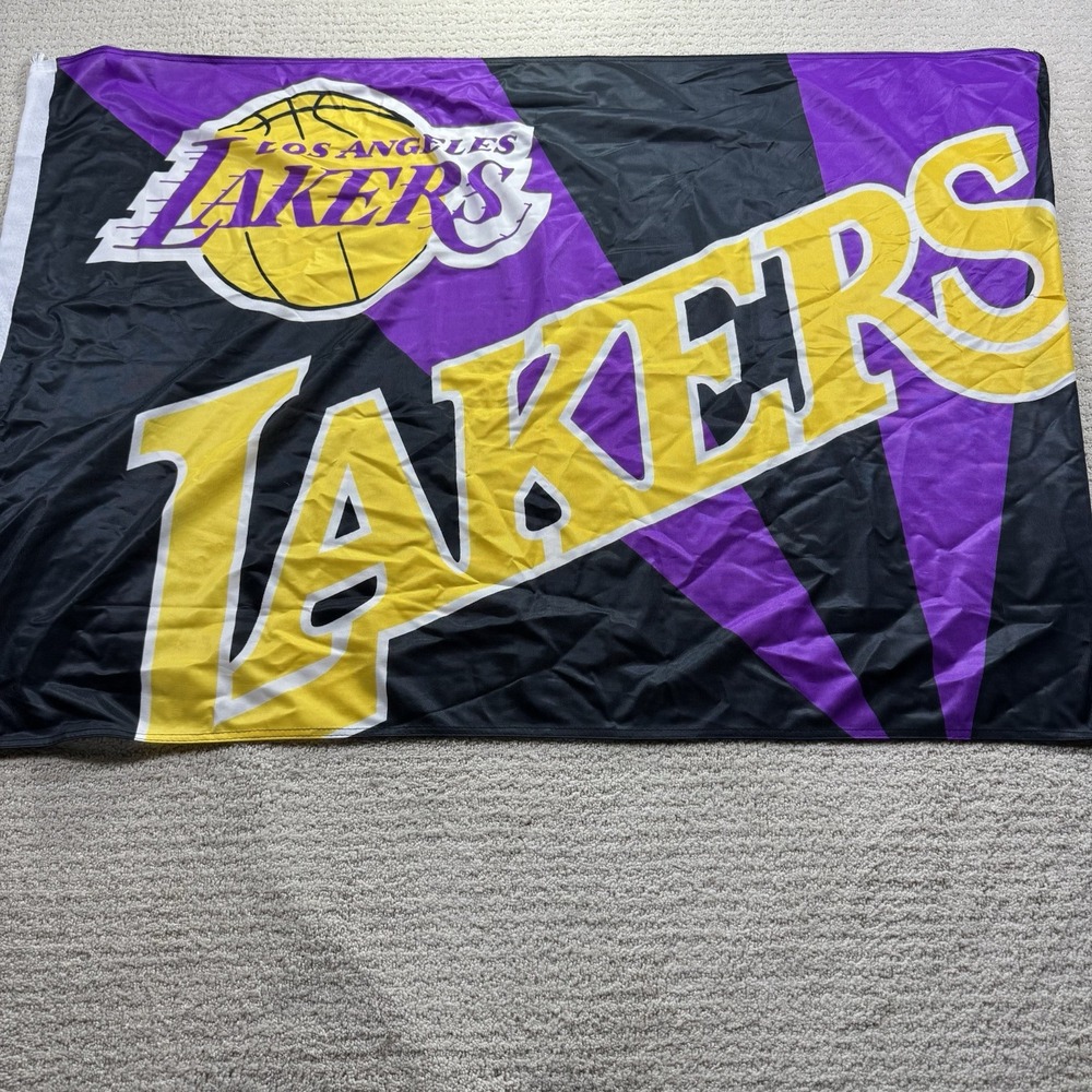 Official NBA Los Angeles Lakers Team Flag 3x5' Purple Yellow Large Polyester